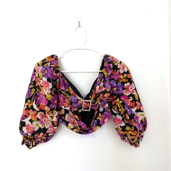 Lovers + Friends Damon Floral Crop Top S - Picture 3 of 5
